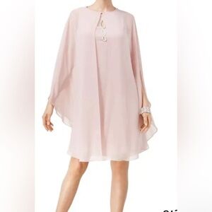 Ignite Evenings Womens Two-Piece Capelet Jacket Dress Keyhole Neckline P…